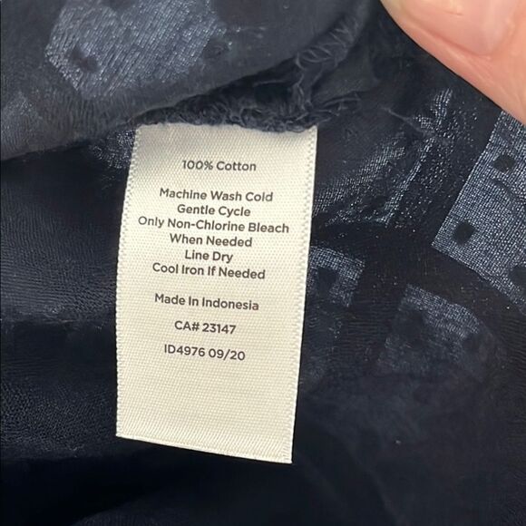 Talbots Black Label Swiss Dot Navy Popover NWOT SX L Cotton - Picture 8 of 8